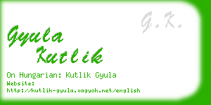 gyula kutlik business card